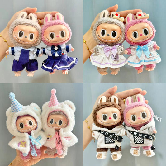 [Clothes only] 17cm Rab cloth pendant labubu keychain baby clothes couple college wind fried street sweater
