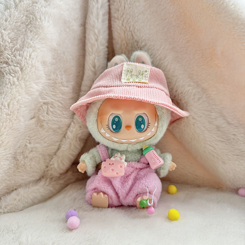 [Clothes only] First and second generation keychain Labubu clothes pendant Labubu bottle overalls + hat set