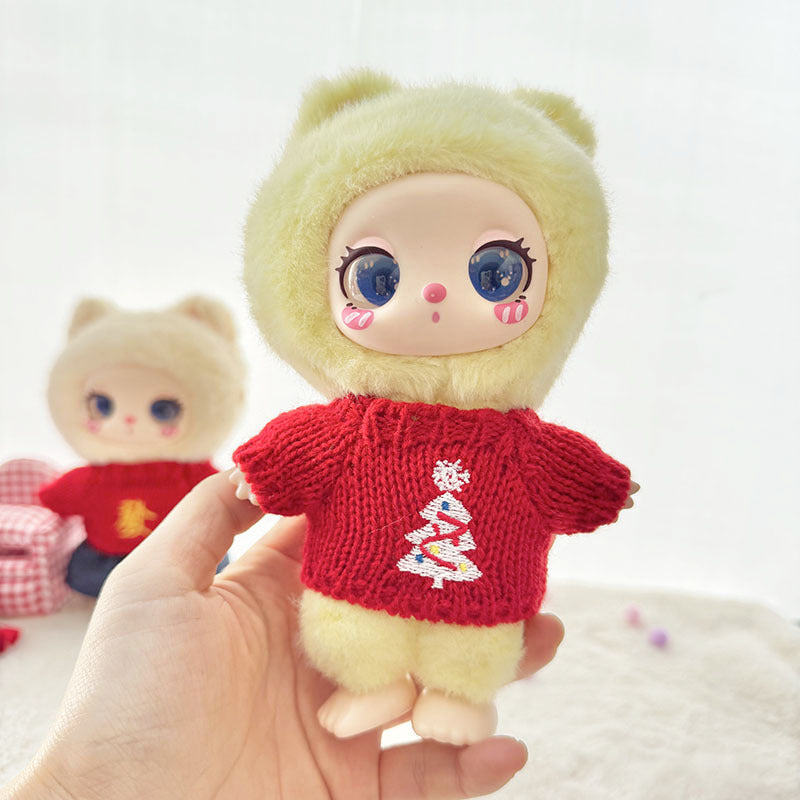 [Clothes only] First and second generation keychain Labubu clothes pendant Labubu sitting party New Year's wealth sweater