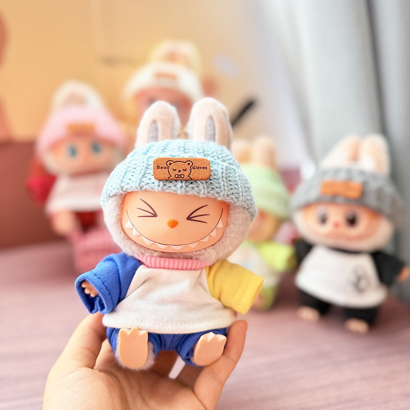 [Clothes only] First and second generation keychain Labubu clothes pendant Labubu baby clothes drinking milk tea bear sweater