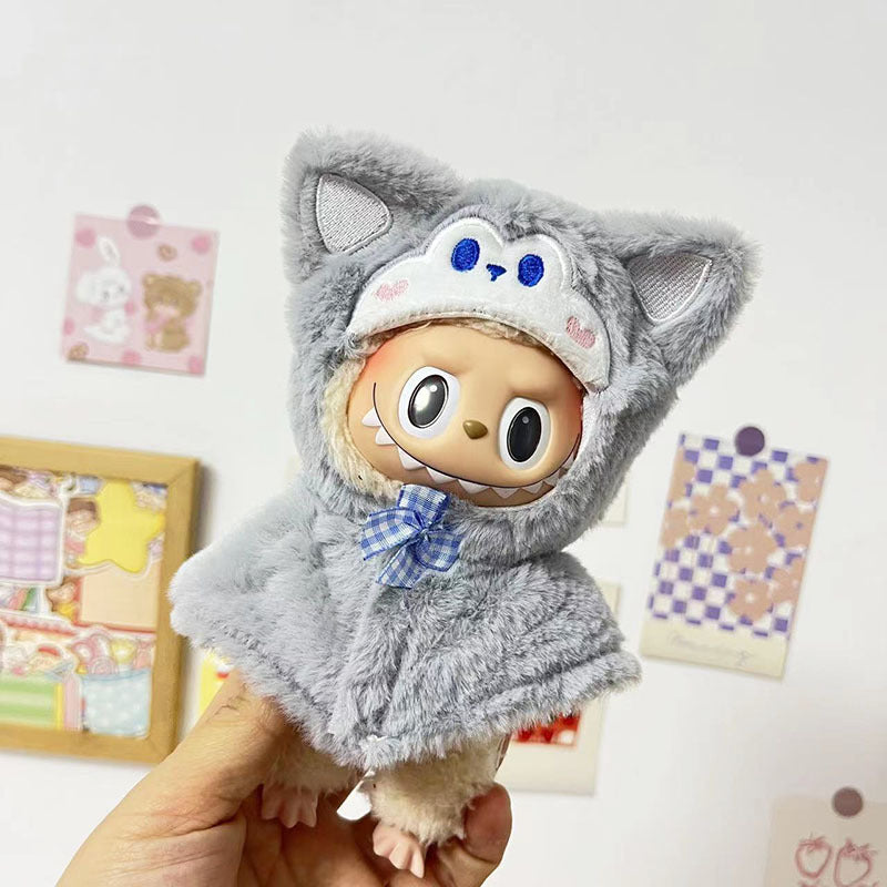 [Clothes only] 17cm Labubu pendant clothes cape cape Labubu keychain doll clothes