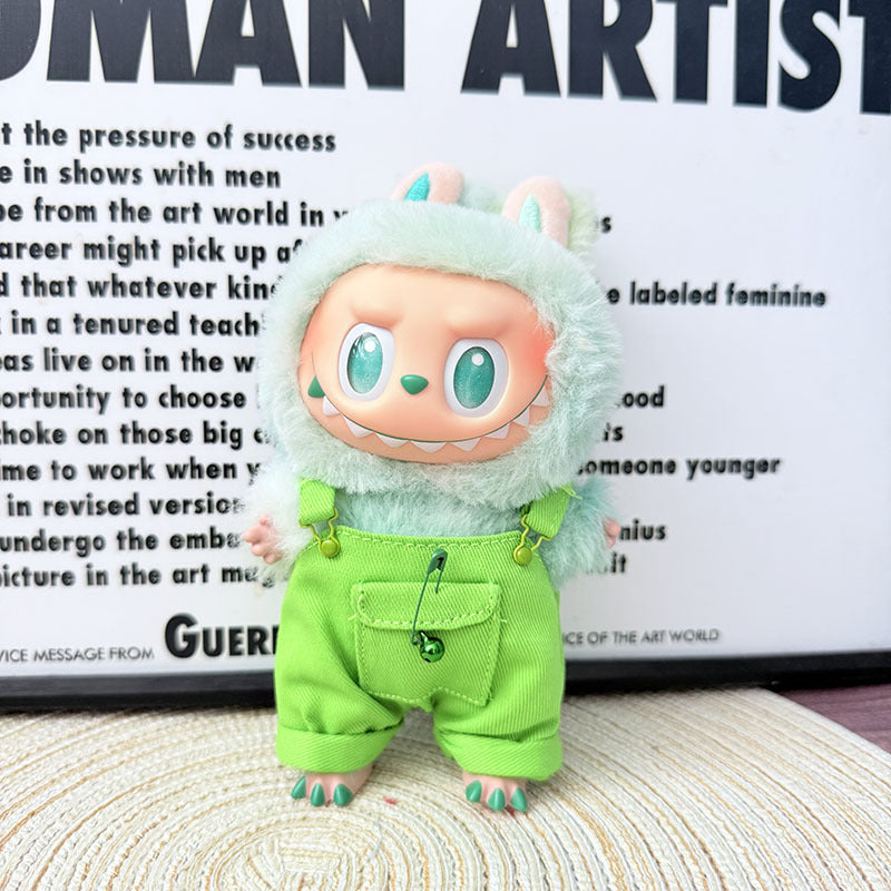 [Clothes only] First and second generation Labubu clothes pendant Labubu sitting baby clothes little craftsman overalls set