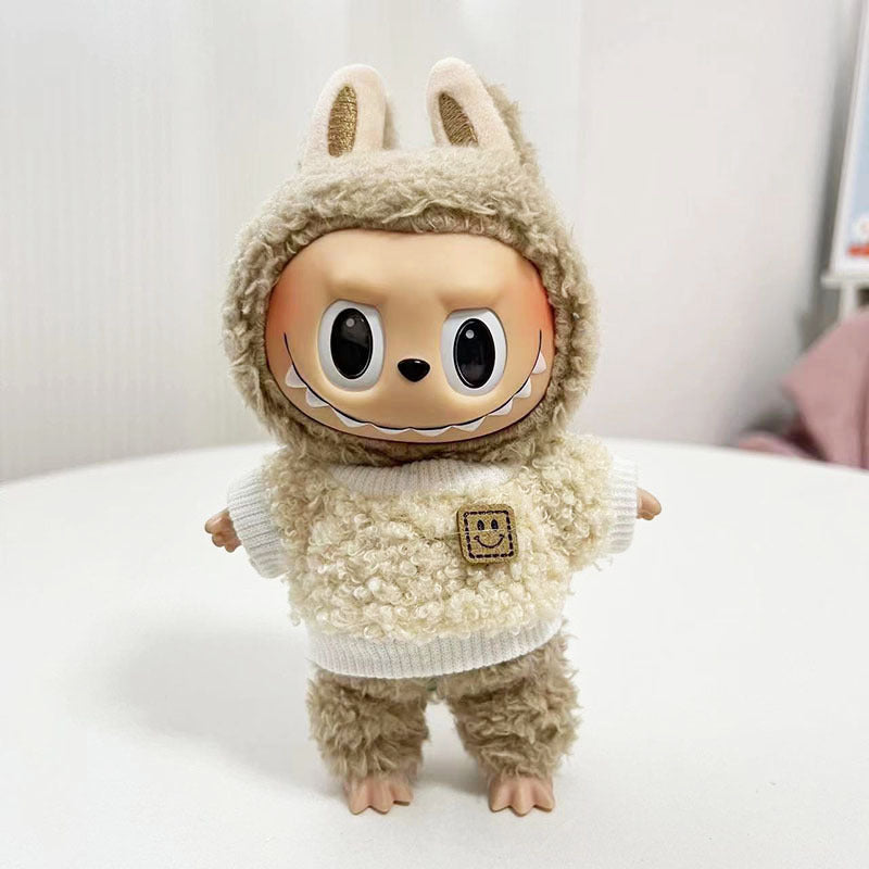 [Clothes only] 17cm pendant, Labubu clothes, keychain Labubu doll, replacement baby clothes, cool trend clothes.