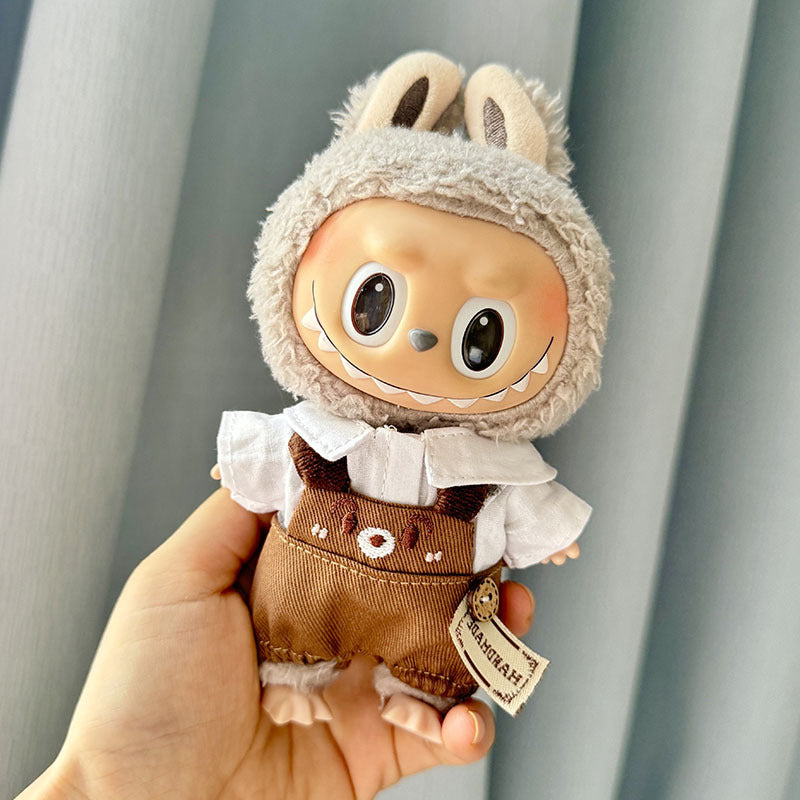 [Clothes only] Second-generation keychain Labubu clothes pendant Labubu sitting party lapel white shirt repair dog outfit