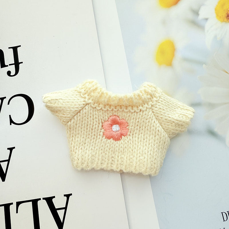 [Clothes only] First and second generation keychain Labubu clothes pendant Labubu baby clothes pink and blue flower sweater
