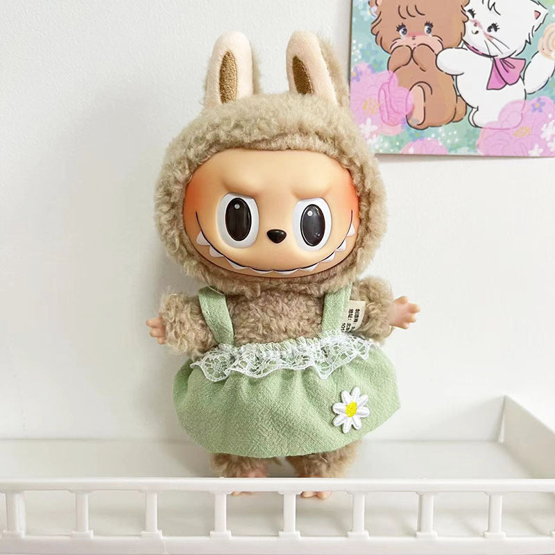 Clothes only] 15cm blind box Macaron Labubu Time to chill pendant doll clothes