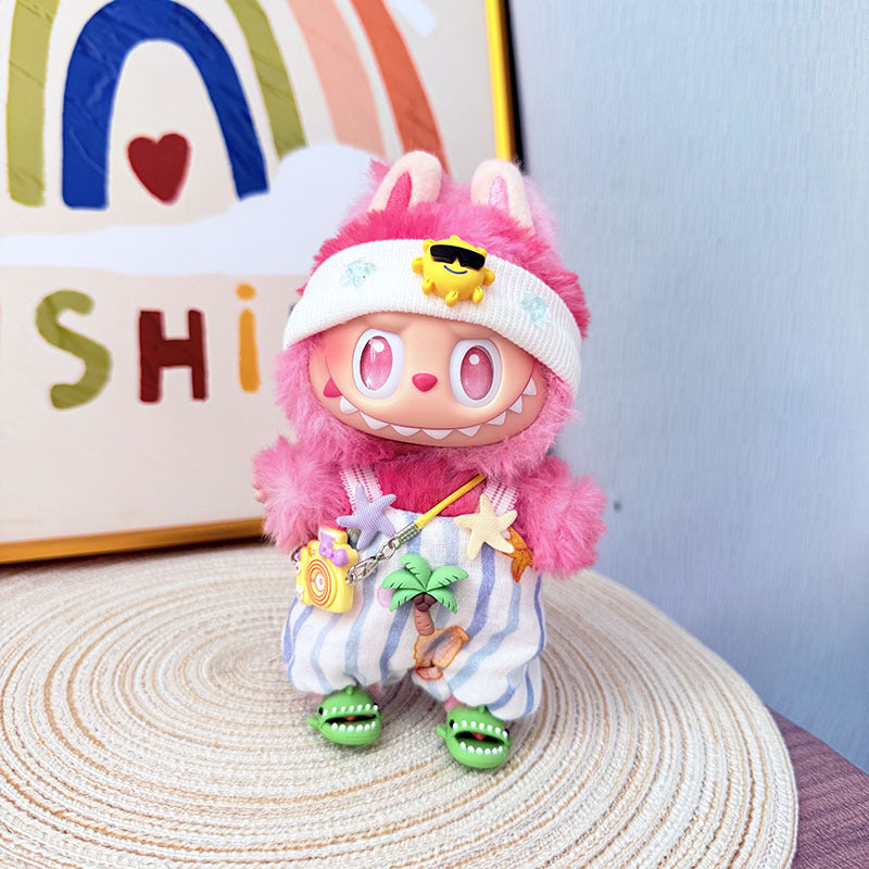 [Clothes only] One, two and three generations Labubu clothes pendant Labubu sitting baby clothes starfish beach clothes suit cute