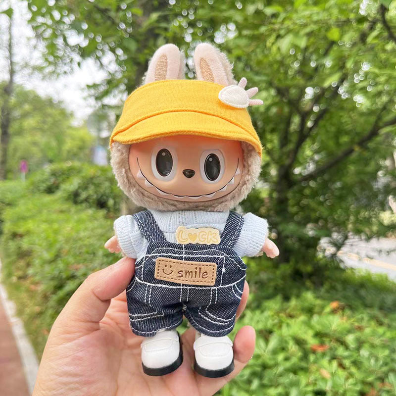 [Clothes only] 17cm labubu cloth blind box pendant doll for toning bubble shirt set cute