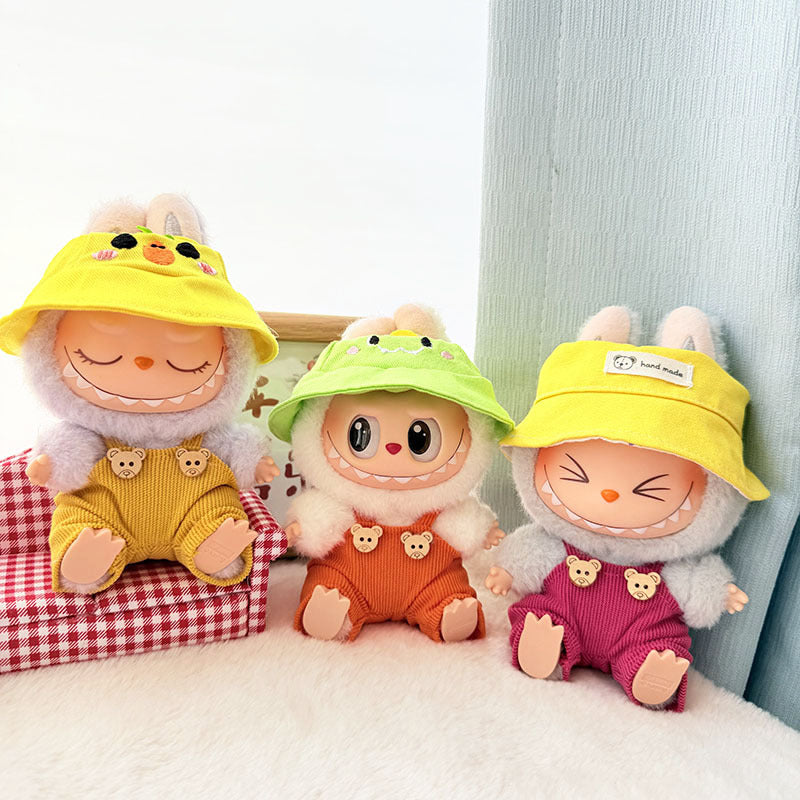 [Clothes only] First and second generation keychain Labubu clothes pendant Labubu cloth overalls Animal hat set
