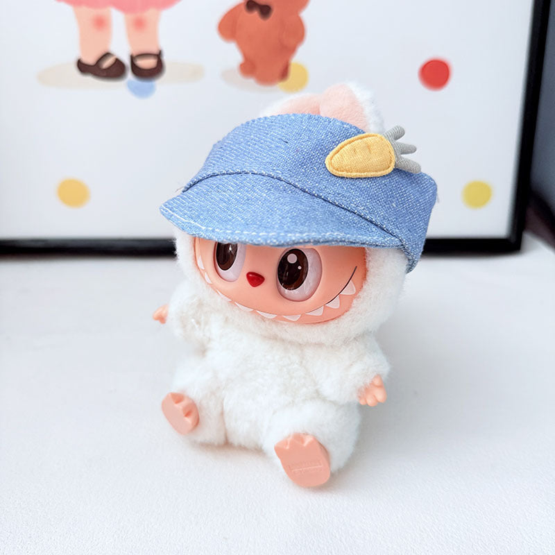 Clothes only] First and second generation Labubu clothes pendant Labubu sitting baby clothes crown belt overalls set