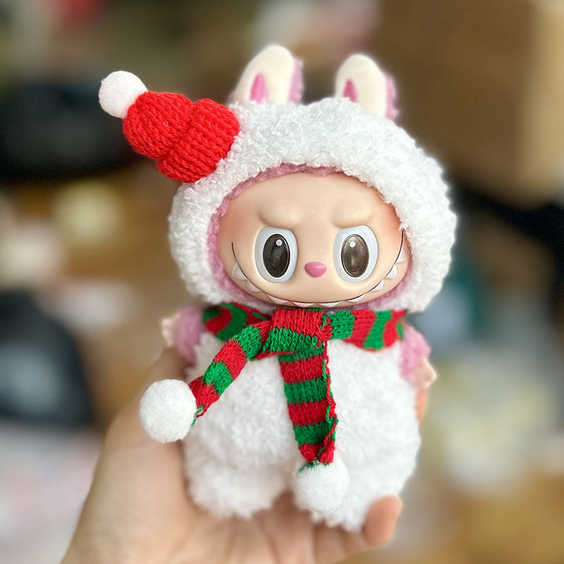 [Clothes only] 17cm pendant, Labubu clothes, keychain Labubu doll, replacement baby clothes, dinosaur onesie.