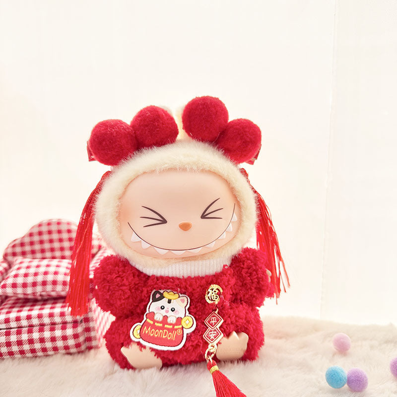 [Clothes only] First and second-generation keychains Labubu clothes pendant Labubu sit and send a team to string lucky climbing clothes cute