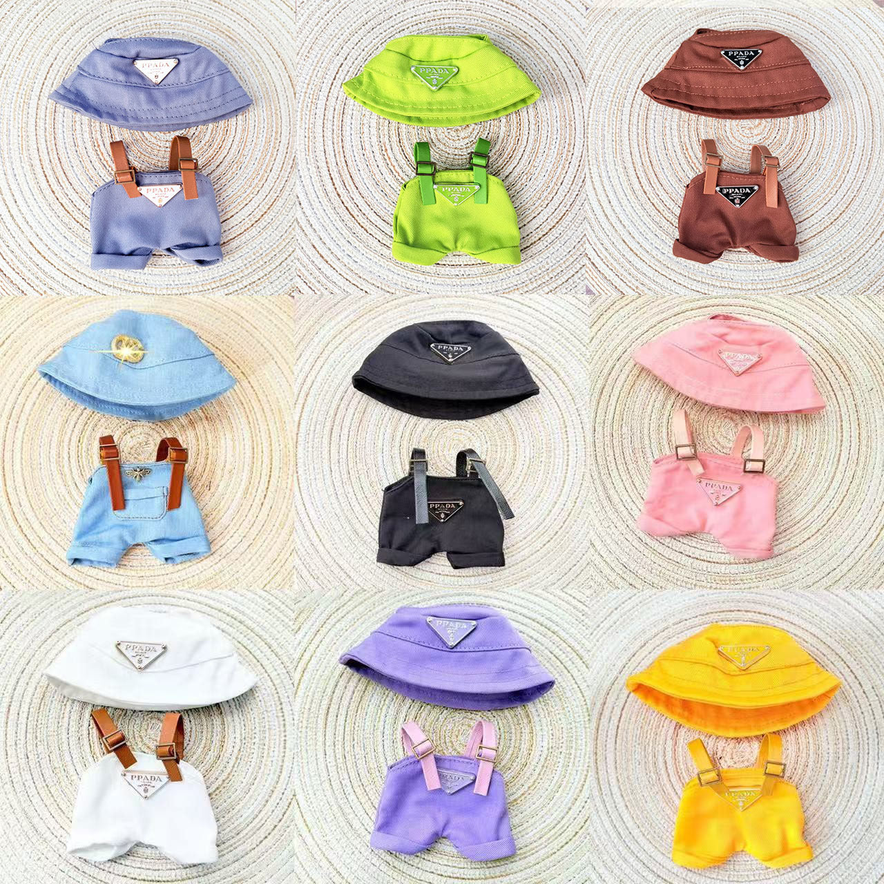 [Clothes only] First and second generation Labubu clothes pendant Labubu sitting baby clothes triangle overalls set tide