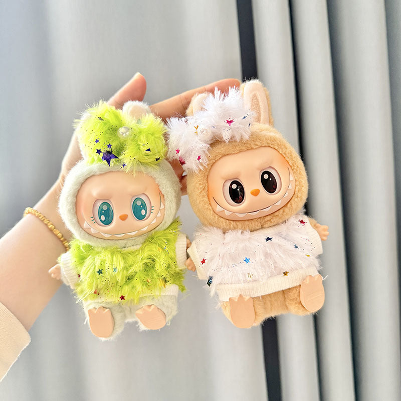[Clothes only] First and second generation Labubu clothes pendant Labubu sitting party baby clothes Gypsy shirt hairpin