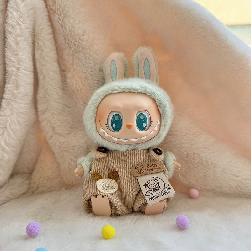 [Clothes only] First and second generation keychain Labubu clothes pendant Labubu sitting party moon bear overalls