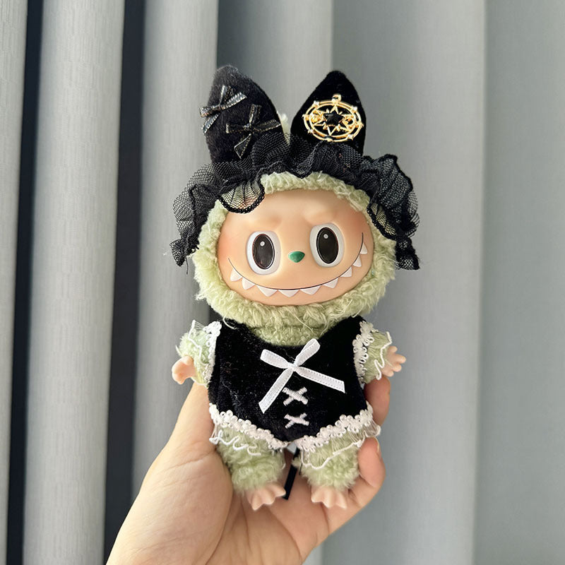 [Clothes only] Second-generation keychain Labubu clothes pendant Labubu sitting party ink love star suit