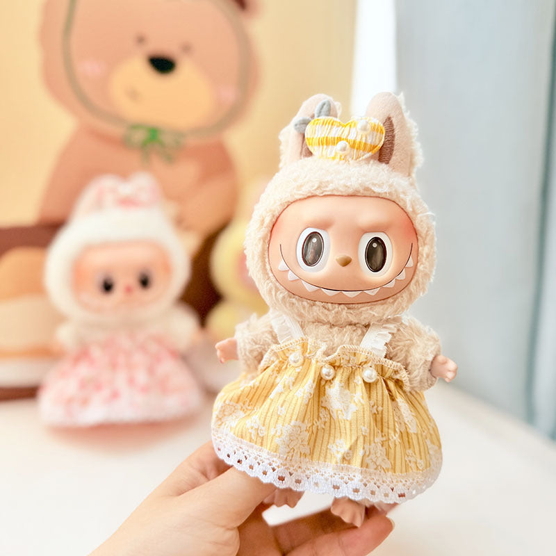 [Clothes only] First and second generation keychain Labubu clothes pendant Labubu baby clothes pastoral flower skirt cute