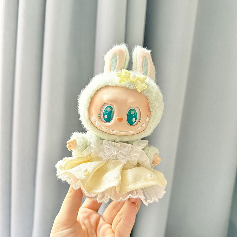 [Clothes only] First and second generation keychain Labubu clothes pendant Rab cloth powder sweetheart strap skirt two-piece set
