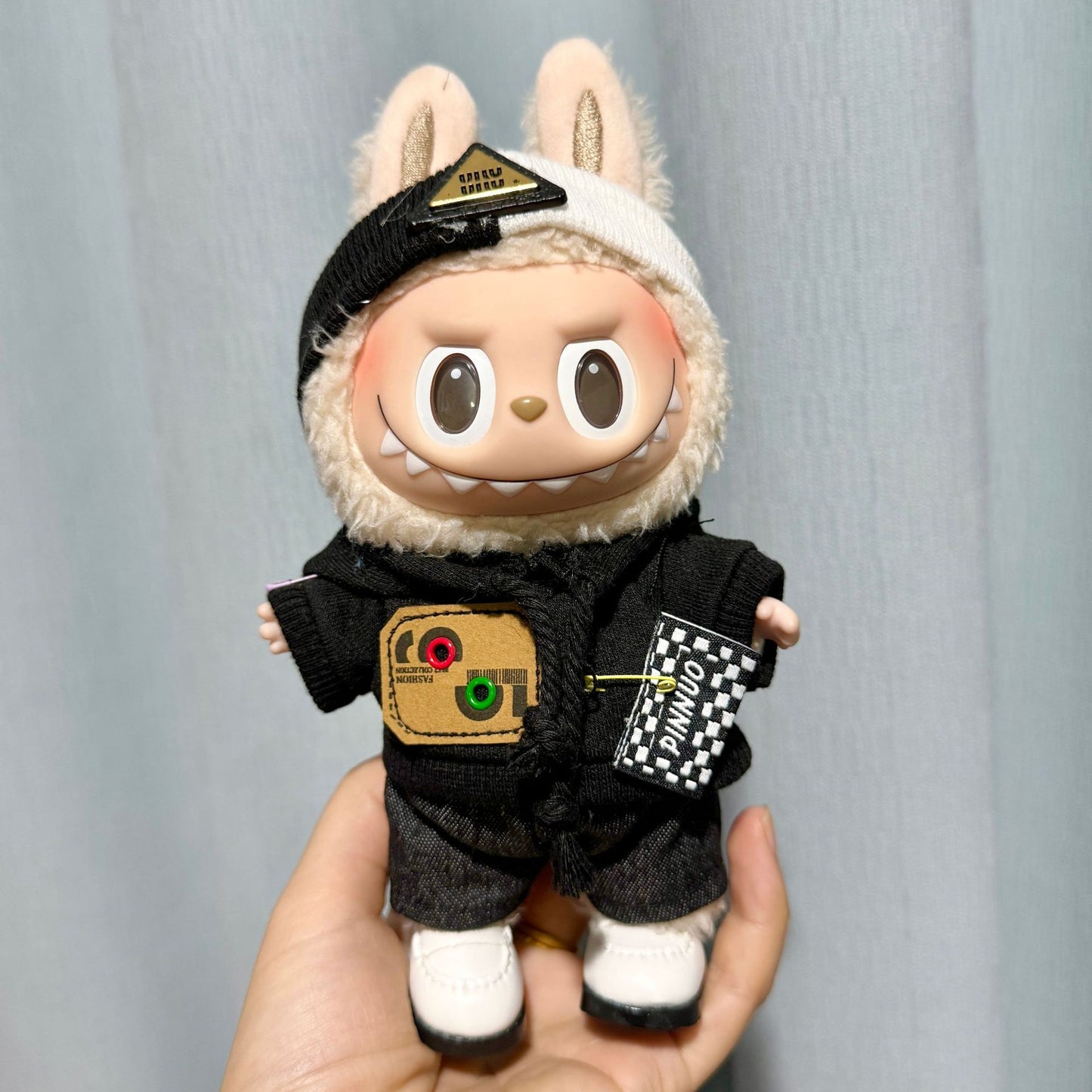 [Clothes only] 17cm pendant blind box Labubu baby clothes keychain Labubu doll boyfriend force camera set