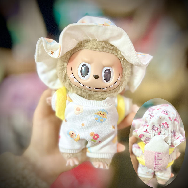 [Clothes only] 15cm Labubu Christmas clothes blind box Macaron Labubu pendant sweater hat set