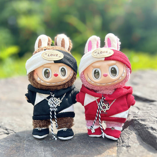 [Clothes only] 17cm labubu cloth blind box pendant doll for trend sweater set cute