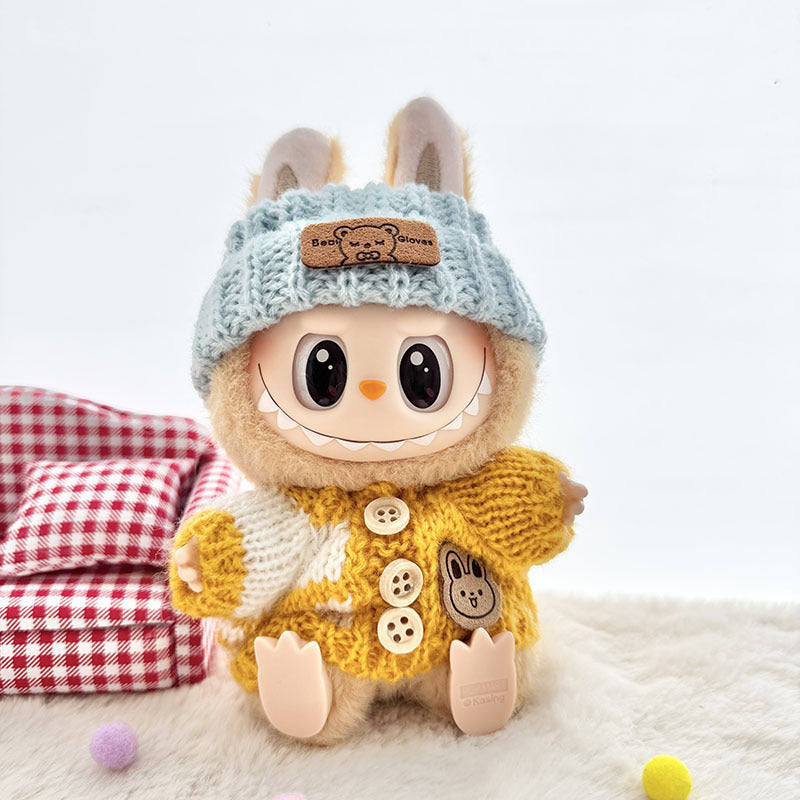 [Clothes only] First and second generation keychain Labubu clothes pendant Labubu sitting party bear label scarf hat