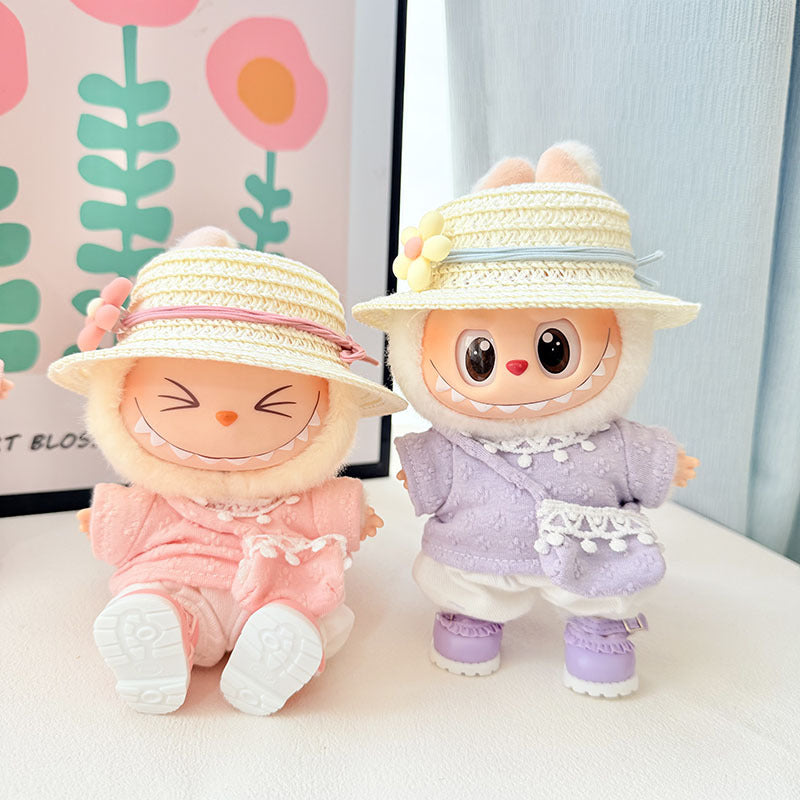 [Clothes only] First and second generation Labubu clothes pendant Labubu baby clothes spring sweet overalls set cute