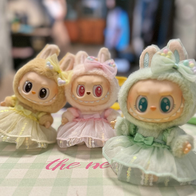 [Clothes only] First/second generation pendant Labubu clothes Rabub sitting party baby clothes colorful yarn sequined skirt cute