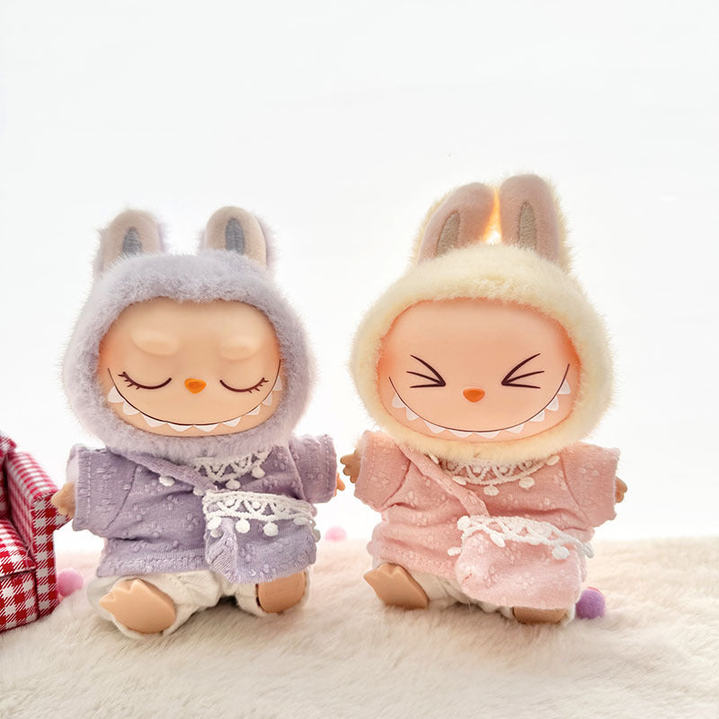 [Clothes only] First and second generation Labubu clothes pendant Labubu sitting party baby clothes four-petal flower three-piece set cute