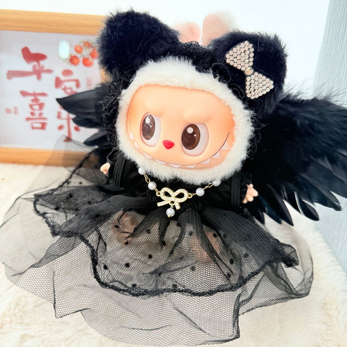 [Clothes only] First and second generation Labubu clothes pendant Labubu sitting party baby clothes gauze skirt angel wings cute