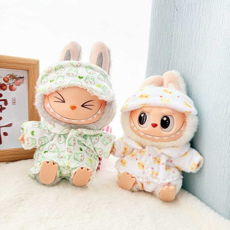 [Clothes only] First and second generation keychain Labubu clothes pendant Labubu pendant eye mask pajamas three-piece set cute