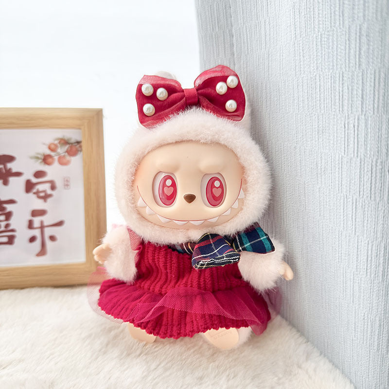 [Clothes only] First and second generation Labubu clothes pendant Labubu sitting baby clothes New Year sweater skirt set cute