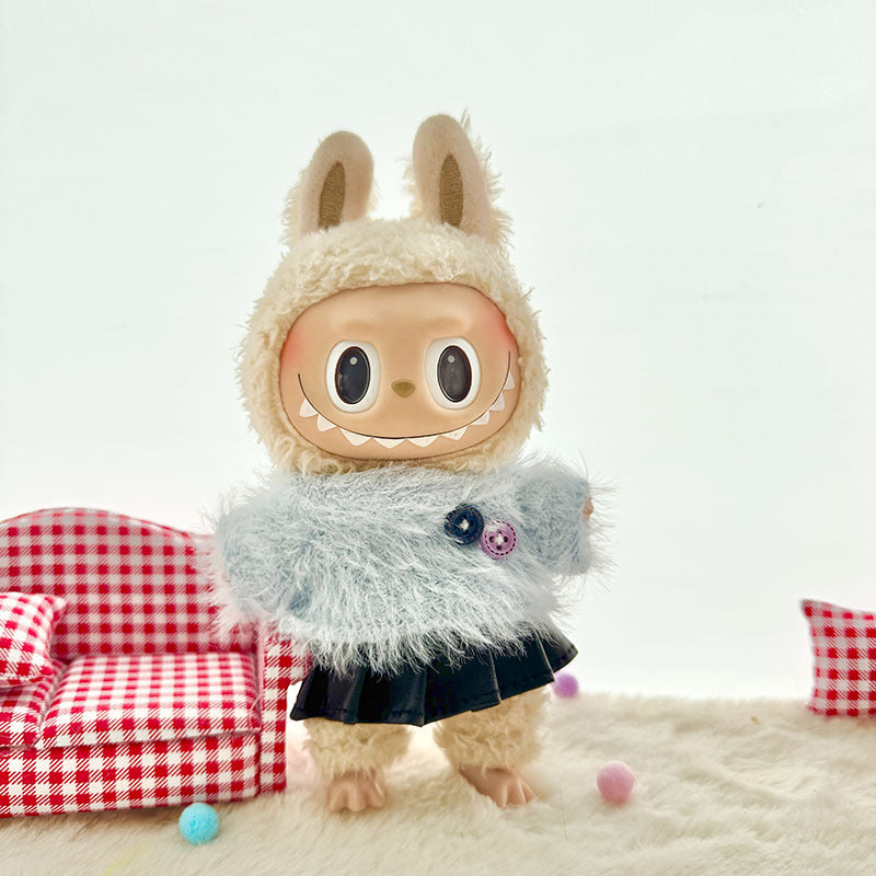 [Clothes only] First and second generation keychain Labubu clothes pendant Labubu baby clothes buttons wool sweater set cute