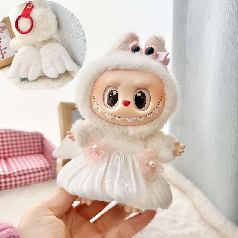 Clothes only] First and second generation Labubu clothes pendant Labubu sitting baby clothes little devil angel suit cute