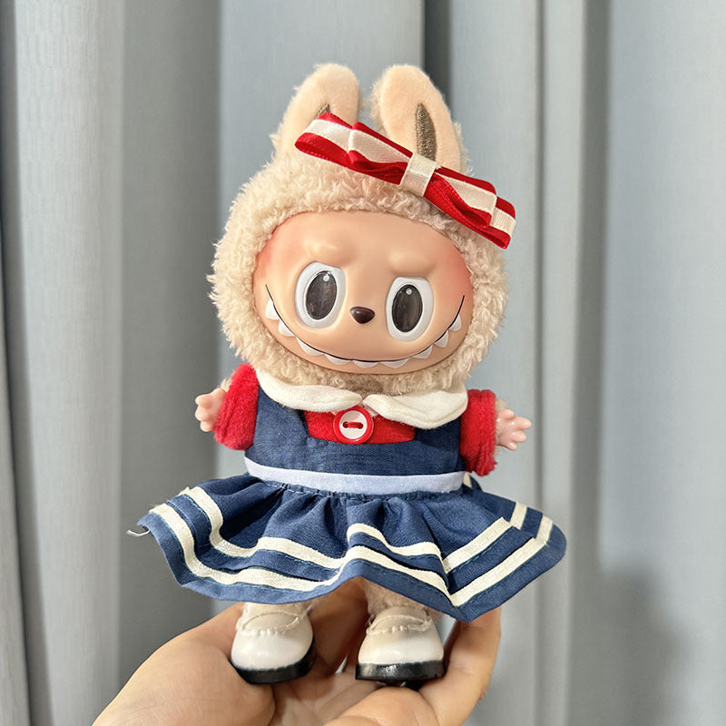 [Clothes only] 1st/2nd generation Labubu clothes pendant Labubu sitting party baby clothes red and blue Mario skirt
