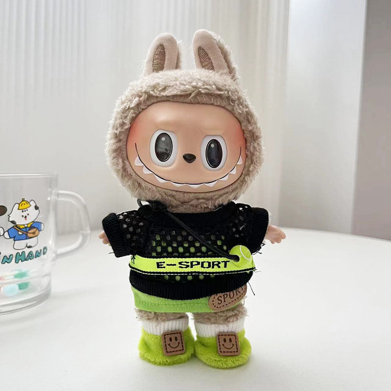 Clothes only] 17cm labubu rabub blind box pendant doll for tennis teenager
