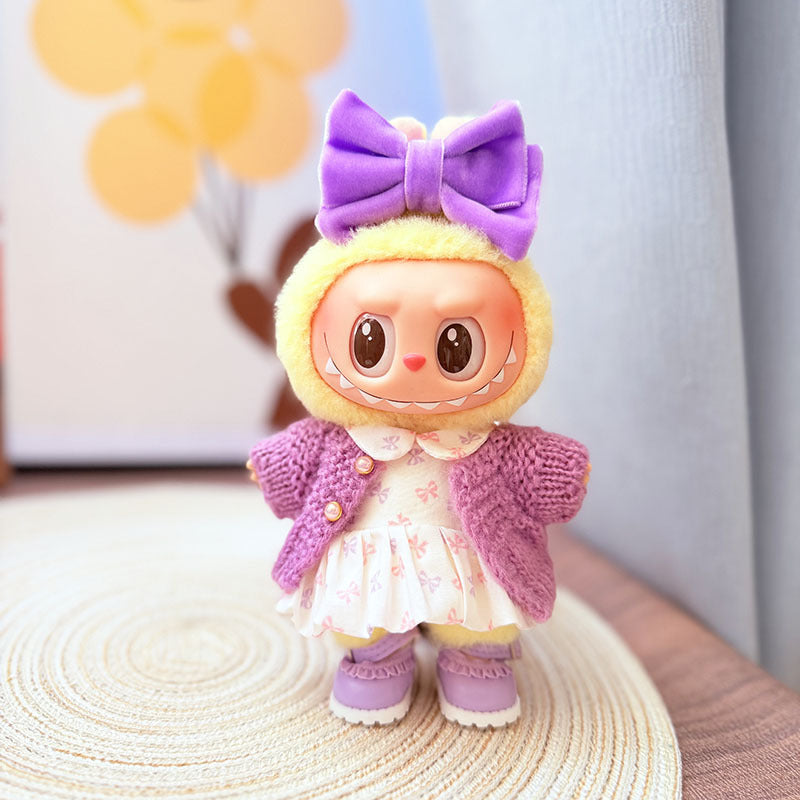 [Clothes only] One, two and three generations Labubu clothes pendant Labubu sitting baby clothes sweet heart dress