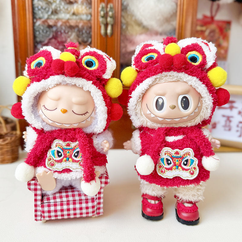 [Clothes only] First and second generation keychain Labubu clothes pendant Labubu New Year's Eve Lion and New Year's baby clothes
