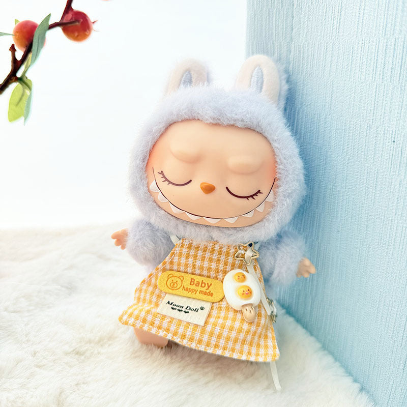 [Clothes only] First and second generation keychain Labubu clothes pendant Labubu baby clothes accessories cartoon apron cute
