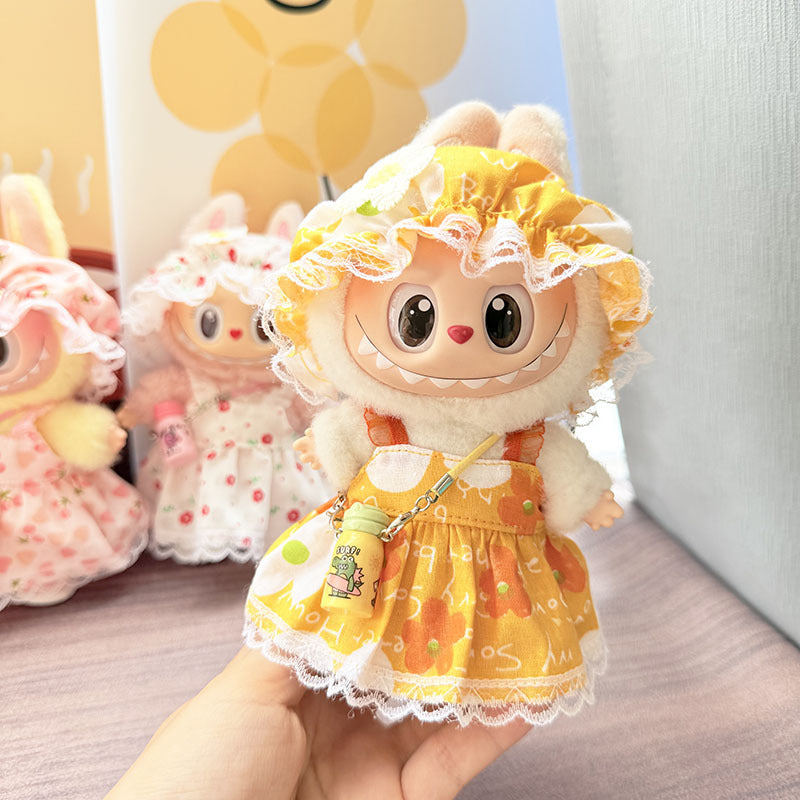 [Clothes only] First and second generation keychain Labubu clothes pendant Labubu baby clothes early summer flower and fruit diary skirt