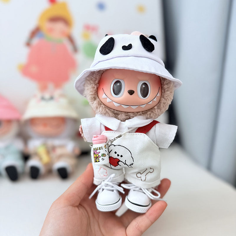 First and second generation keychain Labubu clothes pendant Labubu baby clothes cat puppy fish overalls set cute
