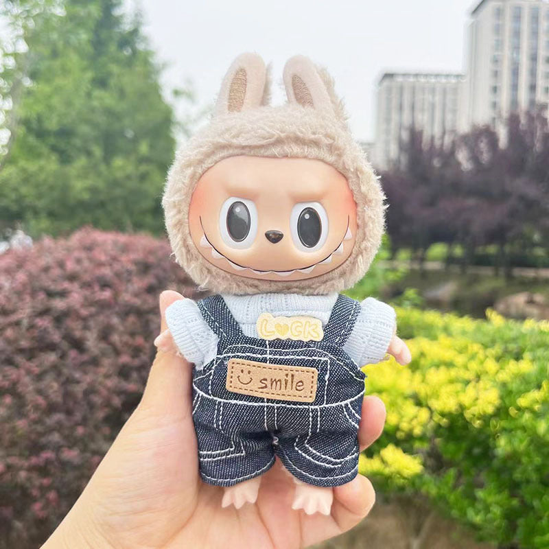 [Clothes only] 17cm labubu cloth blind box pendant doll for toning bubble shirt set cute