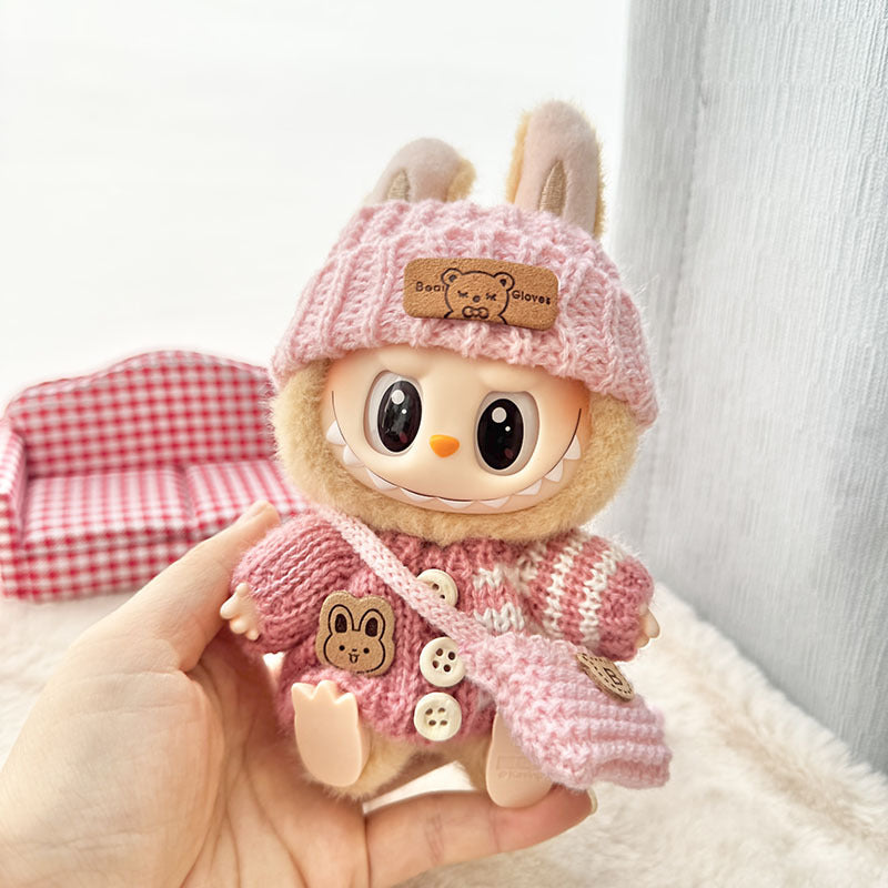 [Clothes only] First and second generation keychain Labubu clothes pendant Labubu sitting party bear label scarf hat