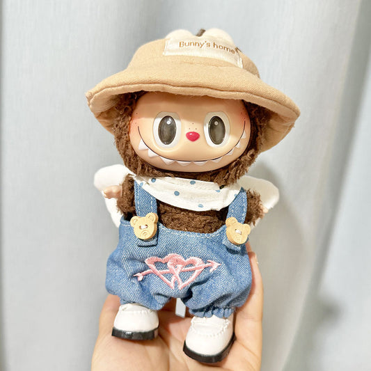 [Baby clothes only] 17cm rabub with pendant labubu keychain baby clothes angel cupid set cute