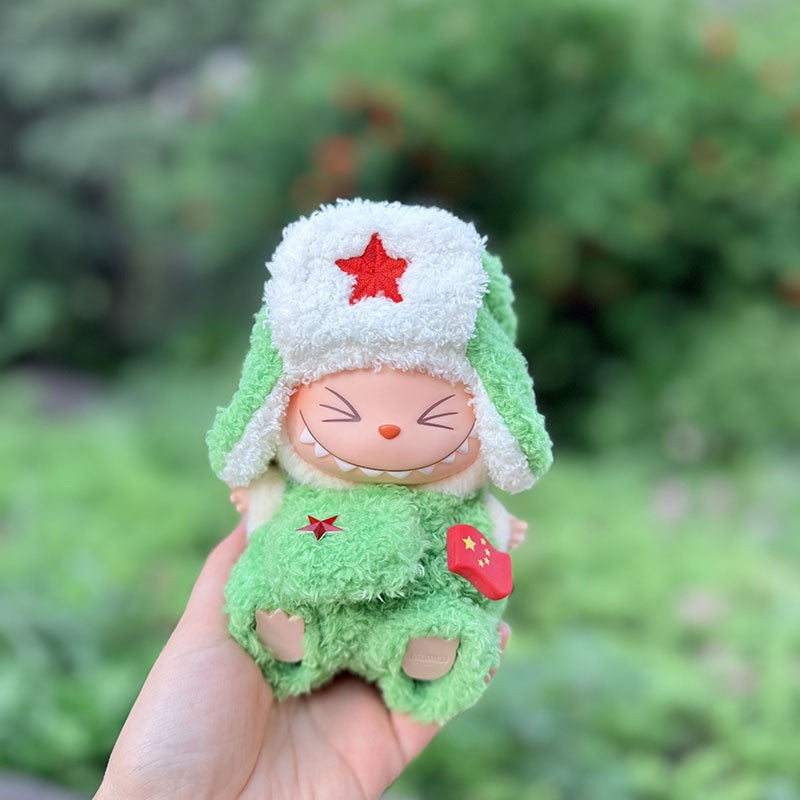 Clothes only] First and second generation Labubu clothes pendant Labubu sitting party baby clothes heart big-eared rabbit suit