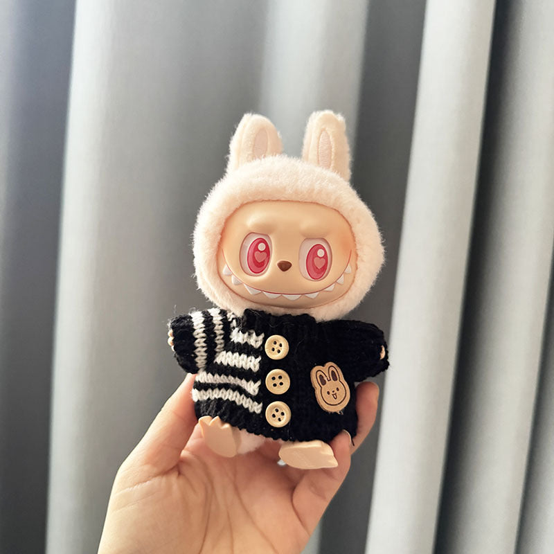 [Clothes only] First and second generation keychain Labubu clothes pendant Rab cloth button sweater jeans set cute