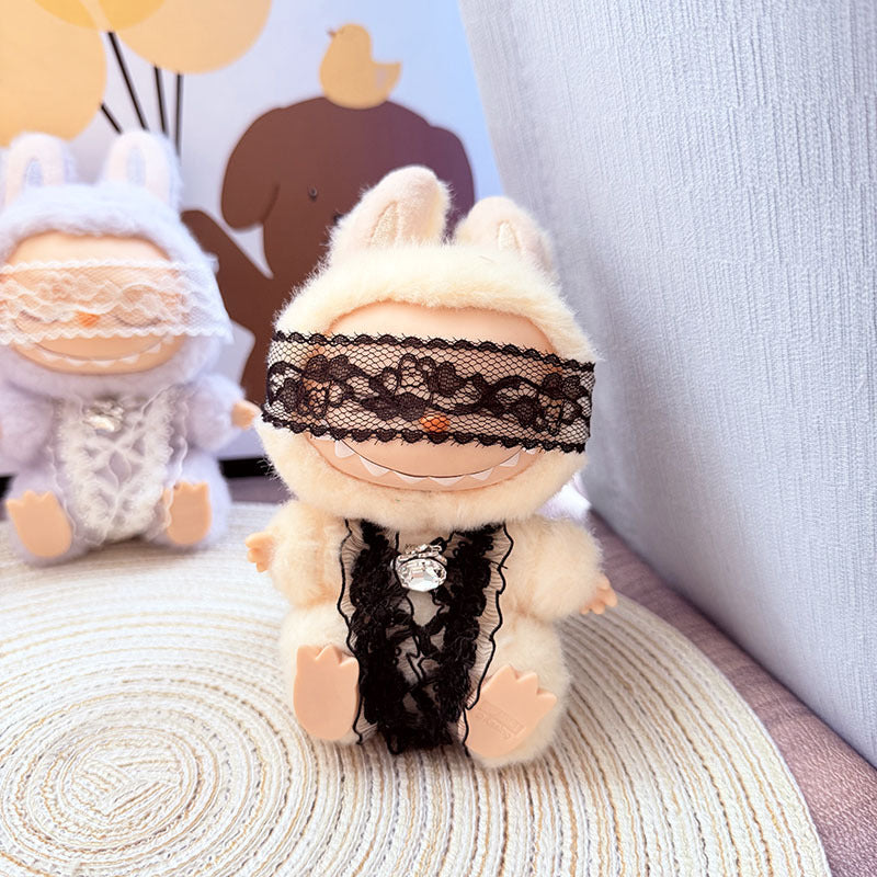 [Clothes only] One, two and three generations Labubu clothes pendant Labubu sitting baby clothes lace goblin two-piece set