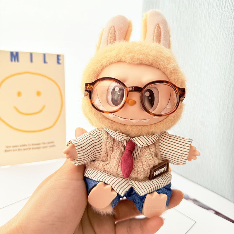 [Clothes only] First and second generation keychain Labubu clothes pendant Labubu baby clothes chocolate college style clothes