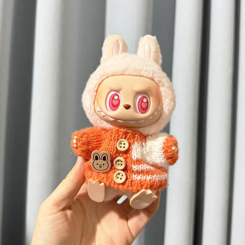[Clothes only] First and second generation keychain Labubu clothes pendant Rab cloth button sweater jeans set cute