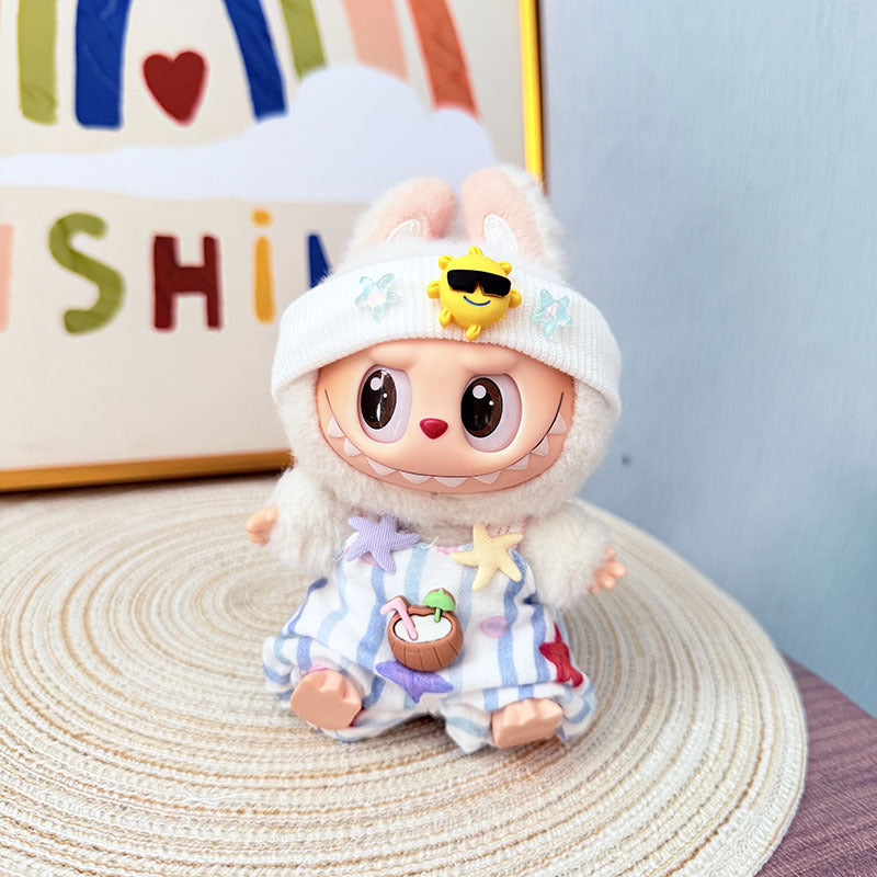 [Clothes only] One, two and three generations Labubu clothes pendant Labubu sitting baby clothes starfish beach clothes suit cute